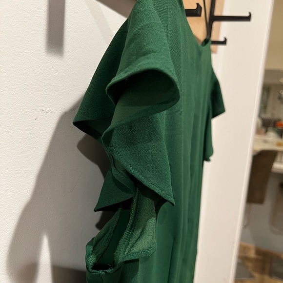 Ann Taylor Emerald Green Flutter Sleeve Pocket Jumpsuit - Picture 8 of 10